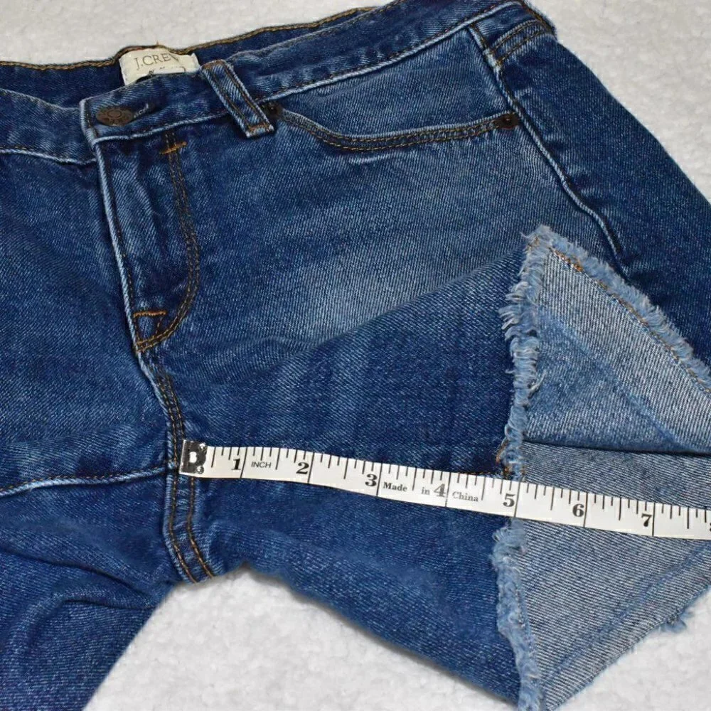 J. Crew Factory Raw Roll Cuff Denim Shorts Size 26